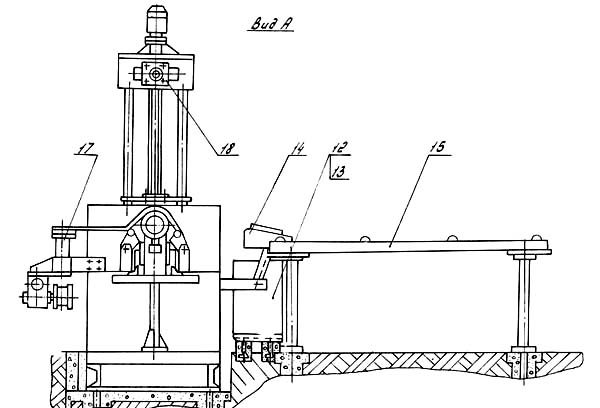 ИБ 2220 Розташування складових частин трехвалковой листогибочной машины 